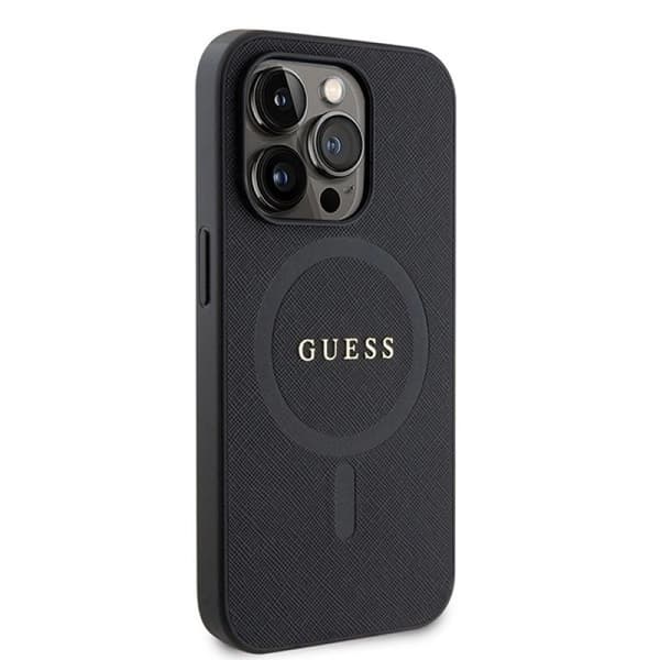 Guess Saffiano iPhone 15 Pro Max MagSafe musta