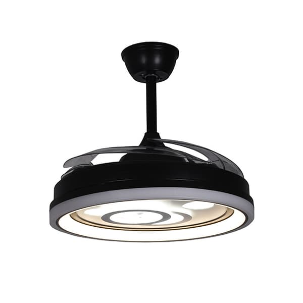 bel-air-home Dafne loftventilator sort med LED-belysning og retraktable blade
