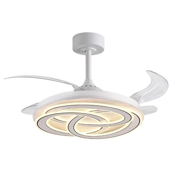 Bel Air Nudos loftventilator hvid 200W LED 4 retraktable blade