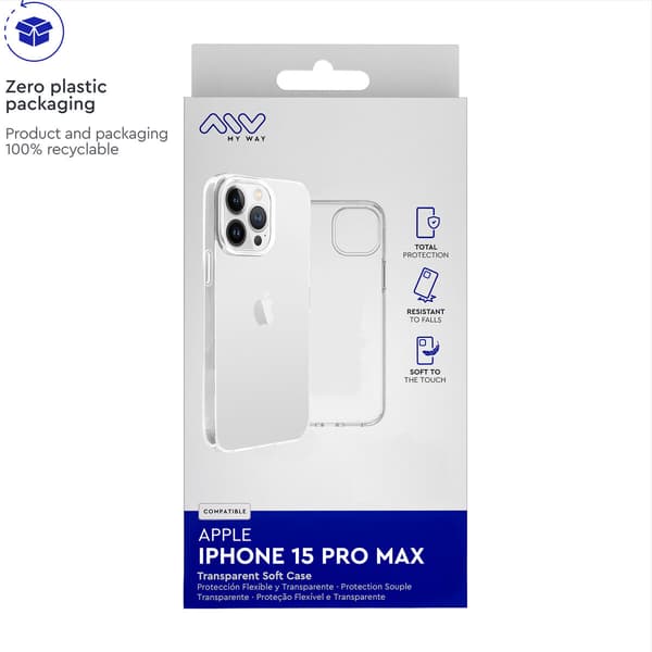 Myway iPhone 15 Pro Max Läpinäkyvä Kuori