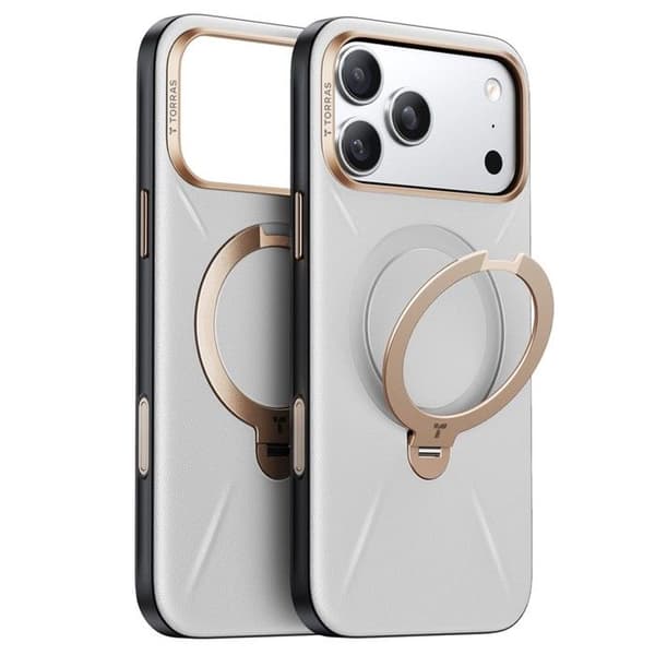 Torras qpro læder iPhone 17 Pro MagSafe Perlegrå