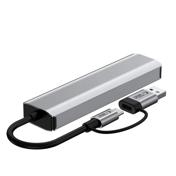Tech-Protect hb03 HUB Adapter 5in1 USB-C + USB 2.0 + USB 3.0 + RJ45 Grå