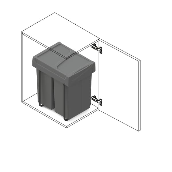 Emuca recycle soptunna 2x25l grå