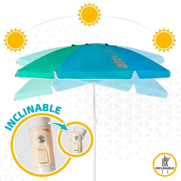 Aktive strandparasol multicolor 200cm UV50