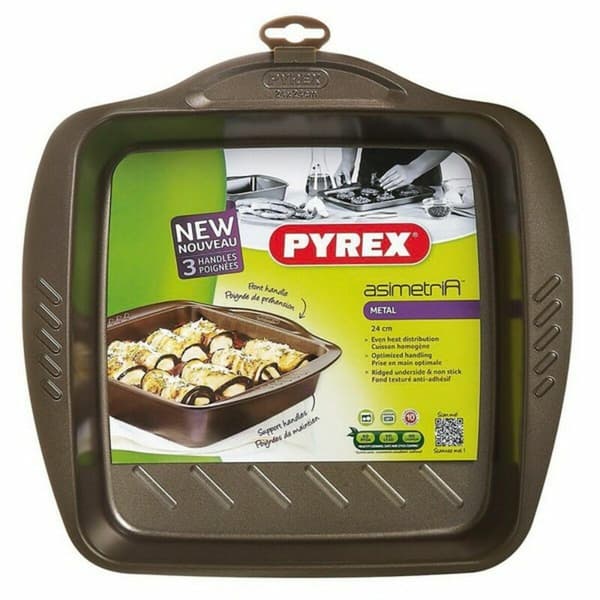 Pyrex Asimetria bakform 24x24 cm brun