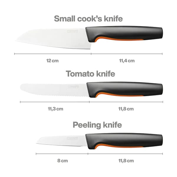 Fiskars Functional Form Kökknivset 3 delar Svart
