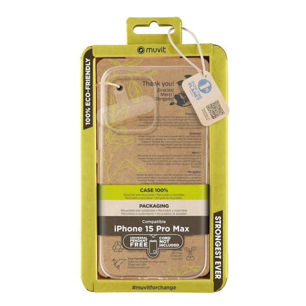 Muvit Recycletek Transparent iPhone 15 Pro Max Fodral
