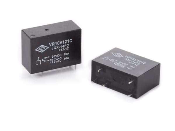 Velleman vr10v121c relæ 10A 220VAC 12VDC sort