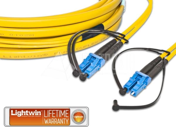 Lightwin LDP-09 LC-LC fiberoptisk patchkabel 2m Gul