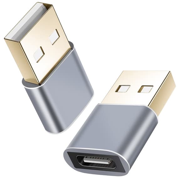 Helos premium USB-adapter USB till USB-C mörkgrå