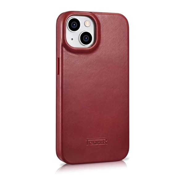 iCarer oil wax premium leather folio case röd