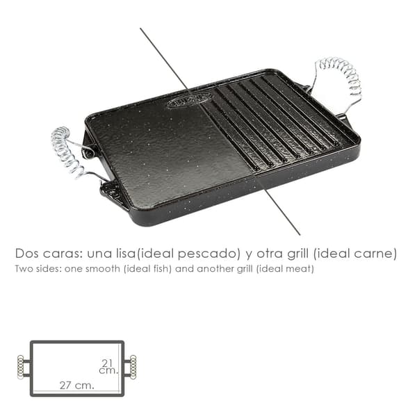 Garcima griddle enameled cast iron 21x27 cm