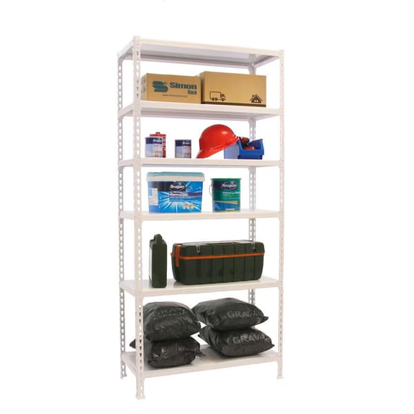 Simonrack Simonclick Megaplus 6 hyllor vit