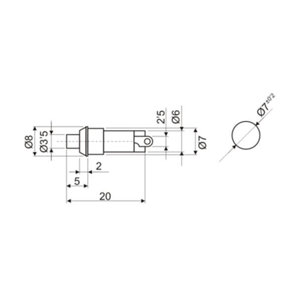 Electro DH 11.511/A/S/N trykknapafbryder med rød LED