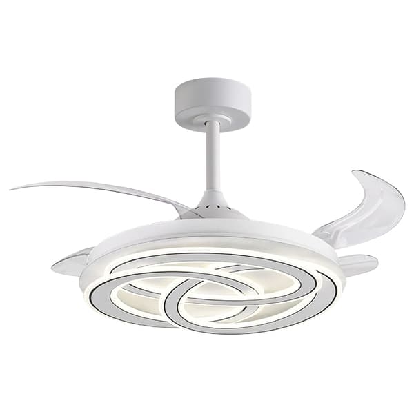 Bel Air Nudos loftventilator hvid 200W LED 4 retraktable blade