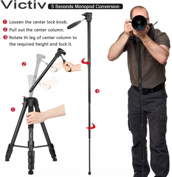 Victiv T72 stativ aluminium 182 cm