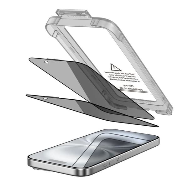 Tech-Protect Quick Set Spy+ Privacy Glass 2-Pack til iPhone 15/16