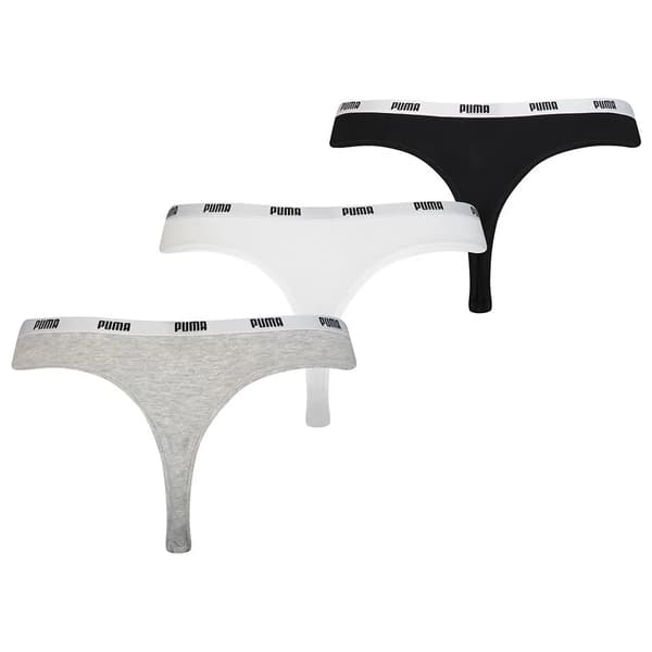 PUMA string alushousut 3-pakkaus valkoinen/harmaa/musta