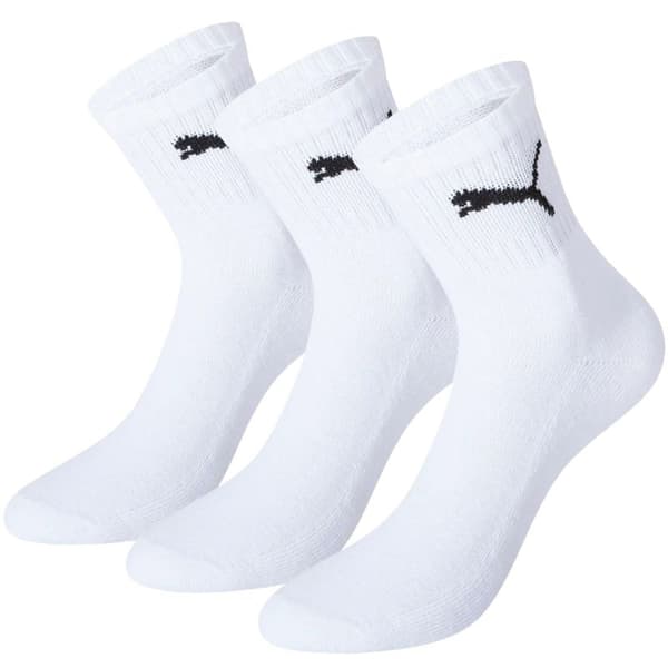 PUMA short crew strumpor vit 3-pack