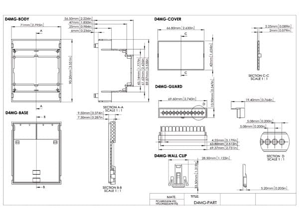 Velleman 4mg modulaarinen liitäntäboksi harmaa