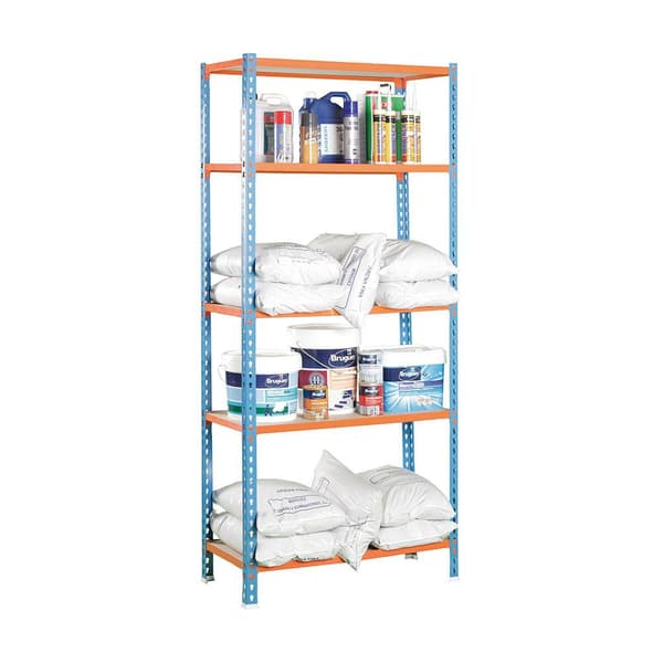 Simonrack Moderne hylde blå, orange og træ