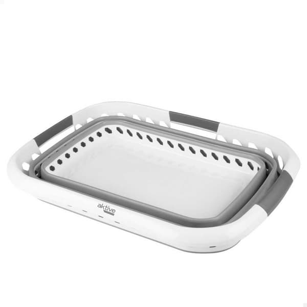 Aktive panier pliable 40 litres blanc et gris