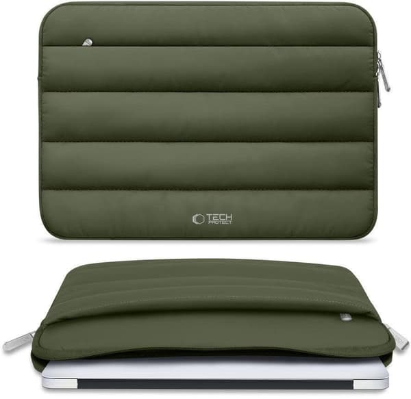 Tech-Protect Fluffy laptopväska i vert armée
