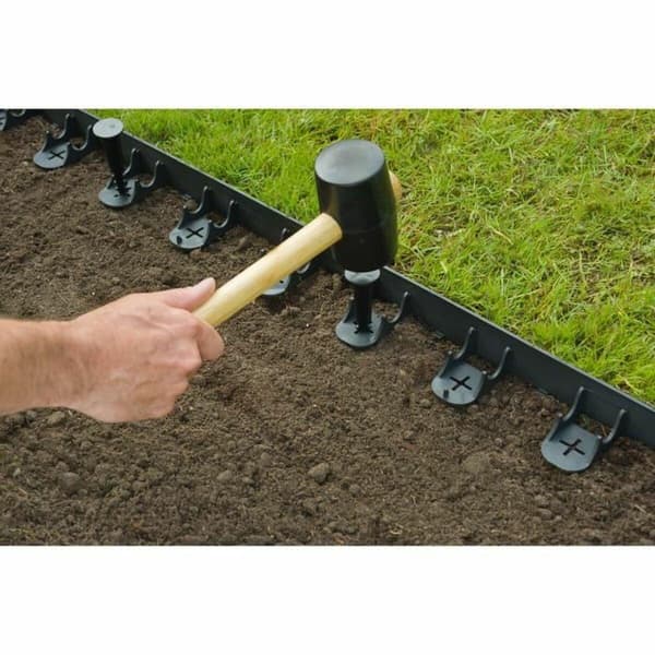 nature garden edging 1m højde 4.5cm sort 4 pakke