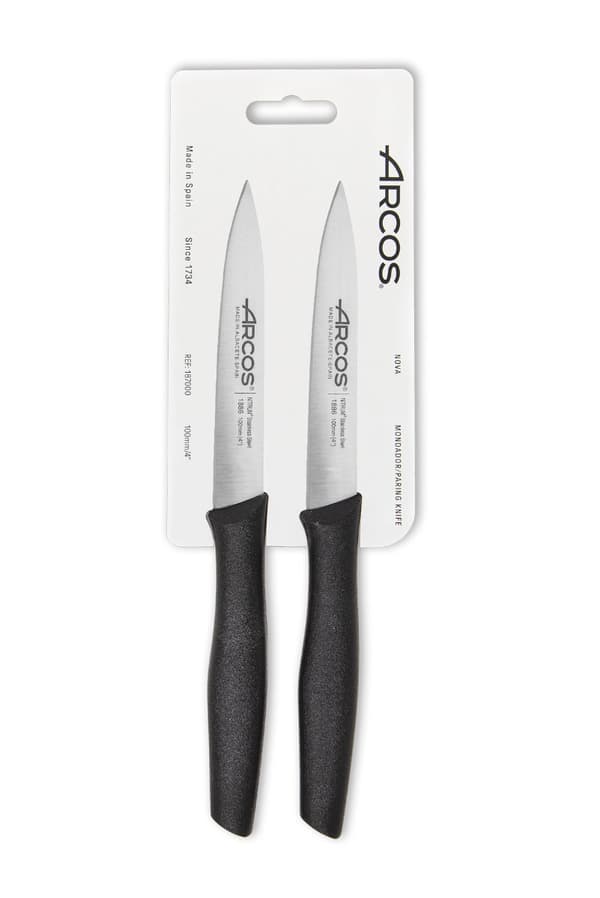 Arcos Nova Series Svart 100mm Paring Knife Set 2-pack
