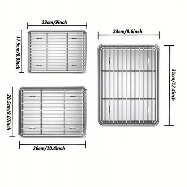 XTI premium baking tray Silver 25.5x20.5cm