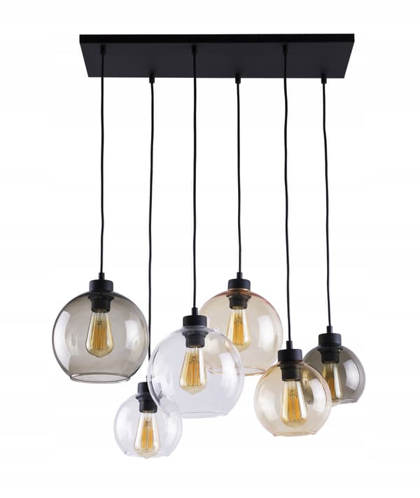 TK Lighting Cubus hængelampe sort/gennemsigtig