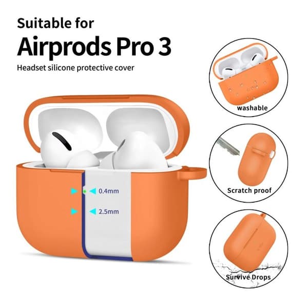Tech-Protect silikonihaka kotelo AirPods Pro oranssi