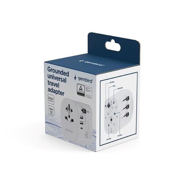 Gembird tpa-eu2a1c15-01-w rejseadapter hvid