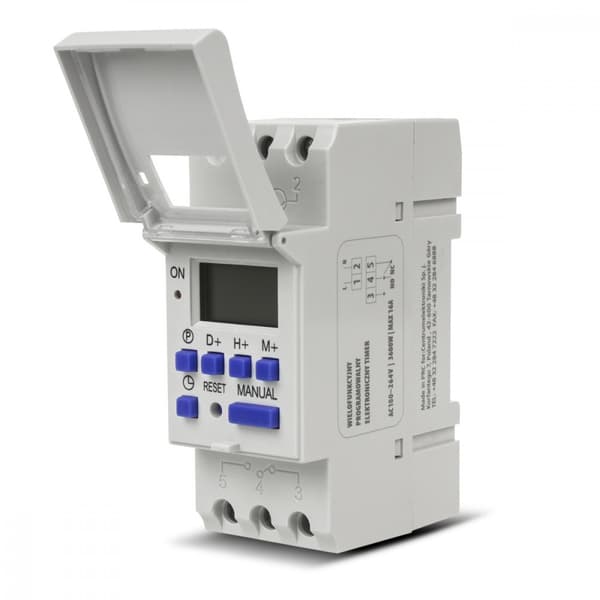 GreenBlue GB104 digital timer til DIN-skinne med 16 programmer