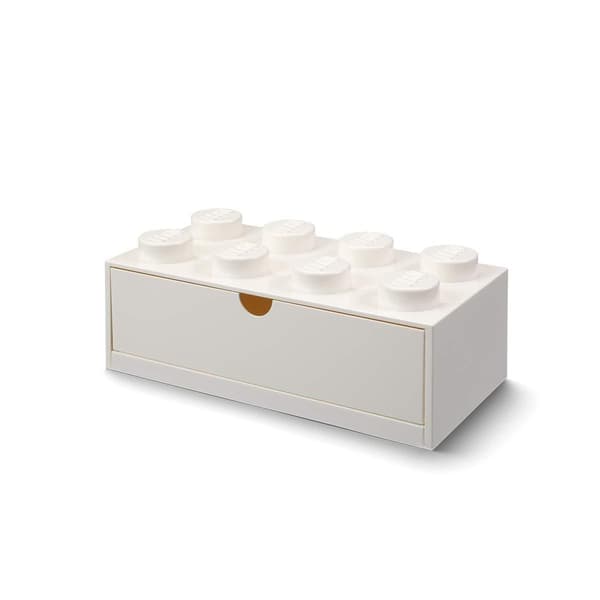 LEGO Desk Drawer 8 (White, Studs)