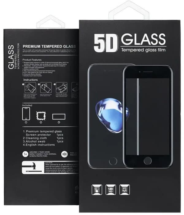 OEM 5D Full Glue Tempered Glass iPhone 12/12 Pro Sort