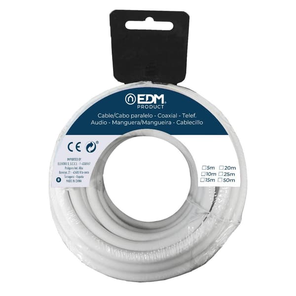 EDM 2x1 mm hvid 15 m elektrisk kabel