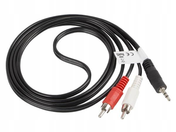 Libox lb0023 sort audio-video kabel 3.5mm til 2x RCA 3m