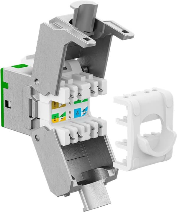 Wentronic keystone module rj45 cat 6a stp slim grön