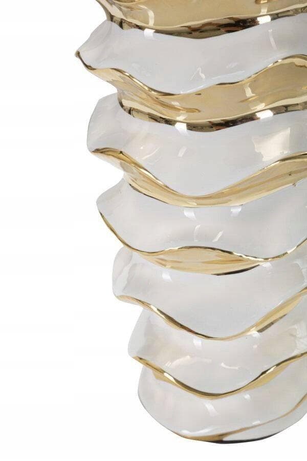 Belideco Lampe à Poser 'Space' i vit med guld accenter
