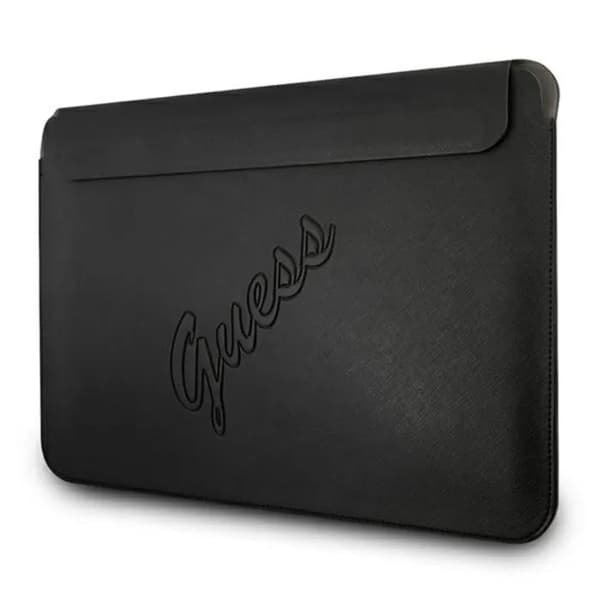 Guess Saffiano Script Laptop Sleeve i svart