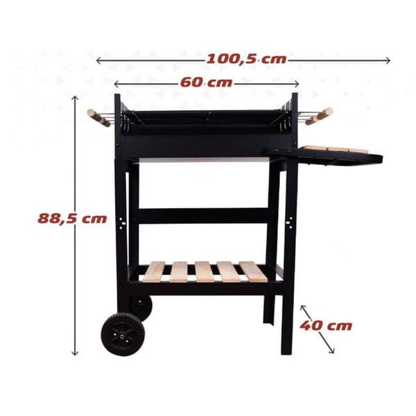 Aktive kulgrill sort 100.5x40x88.5 cm