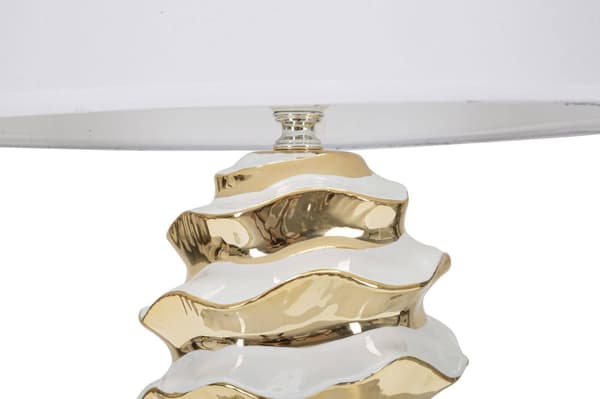 Belideco Lampe à Poser 'Space' i vit med guld accenter