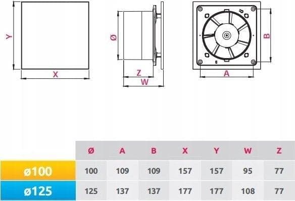 Awenta wtb100t badeværelsesventilator 89m³/h 13W