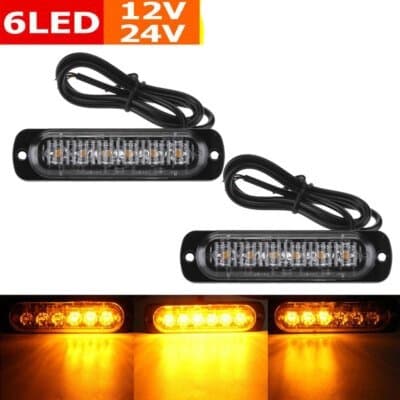 Markeringsljus, blixtljus, orange LED-lampor 2-pack 12V-24V 112 mm