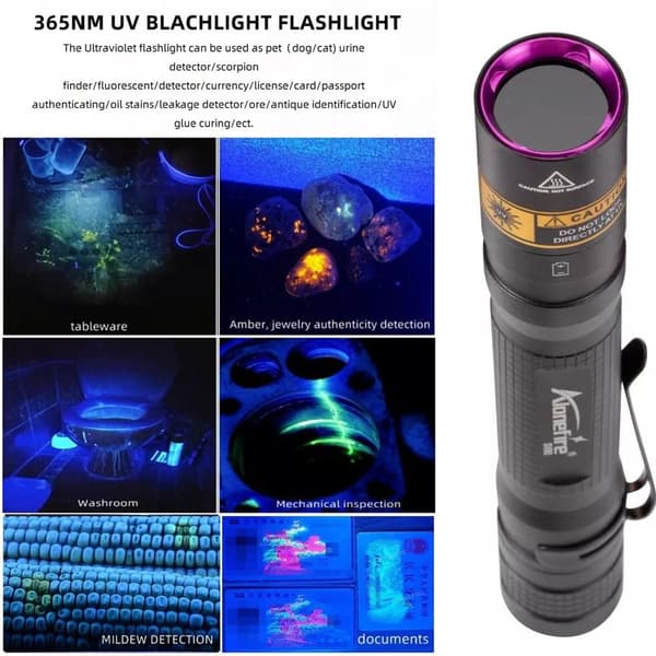 LED UV 365 nm taskulamppu 3 W SV80 LED-lamppu