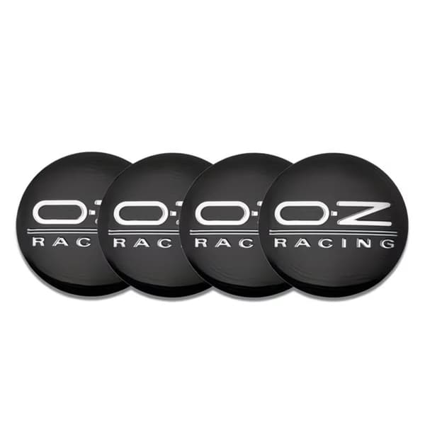 OZ Racing emblem(svart-silver) centrumkåpor hjulnavsskydd fälg 4-pack styling