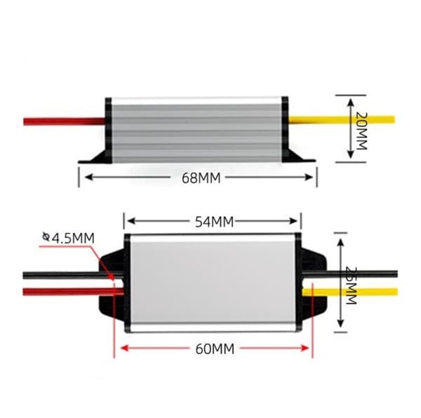 Voltkonverter 24V DC bliver til 12V DC 3A (15-36V til 12V) 1 stk.