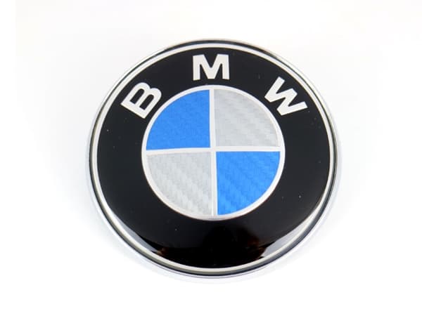 Emblem BMW motorhuv baklucka 73mm blåvit