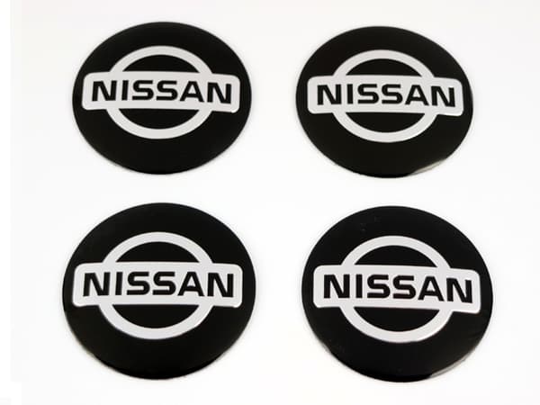 Nissan emblem till centrumkåpor, hjulnavsskydd, fälg, 4-pack, styling